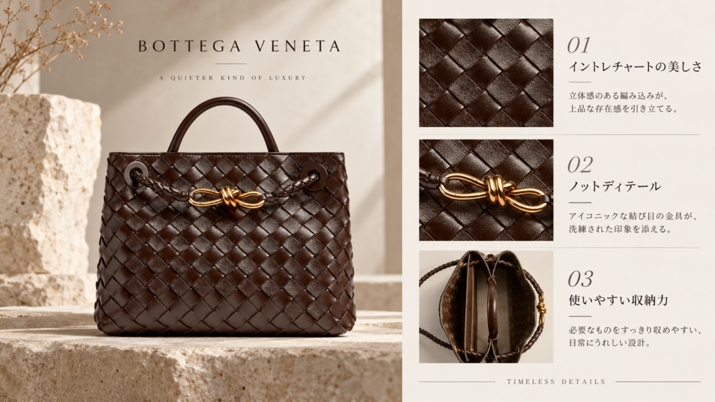 BOTTEGA VENETA イントレチャート バッグ 編み込みディテール