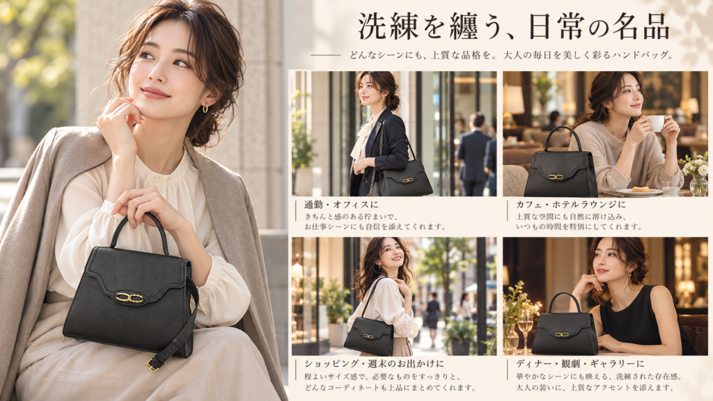 AGCF バッグを使った大人の通勤コーデ