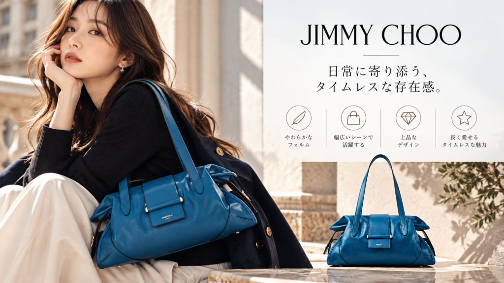 JIMMY CHOO バッグ ブルー レザーショルダーバッグ